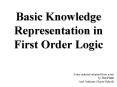 Basic Knowledge Representation in First Order Logic PowerPoint PPT Presentation