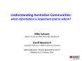Understanding Australian Communities: what information is important and to whom? PowerPoint PPT Presentation
