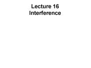 Lecture 16 Interference