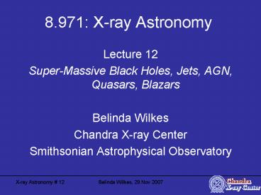 8.971: X-ray Astronomy