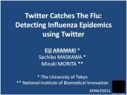 Twitter Catches The Flu: Detecting Influenza Epidemics using Twitter