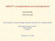 AdS/CFT correspondence and hydrodynamics