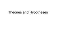 Theories and Hypotheses