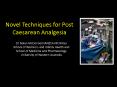 Novel Techniques for Post Caesarean Analgesia PowerPoint PPT Presentation