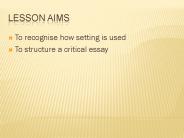 Lesson Aims