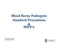 Blood Borne Pathogens  Standard Precautions PowerPoint PPT Presentation