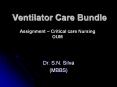 Ventilator Care Bundle PowerPoint PPT Presentation