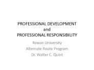PROFESSIONAL DEVELOPMENT and PROFESSIONAL RESPONSIBILITY
