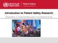 Introduction to Patient Safety Research PowerPoint PPT Presentation