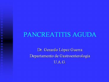 PANCREATITIS AGUDA