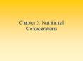 Chapter 5: Nutritional Considerations PowerPoint PPT Presentation