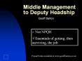 Middle Management to Deputy Headship PowerPoint PPT Presentation