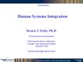 Human Systems Integration PowerPoint PPT Presentation