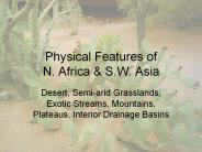 Physical Features of N. Africa