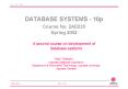 DATABASE SYSTEMS - 10p Course No. 2AD235 Spring 2002 PowerPoint PPT Presentation
