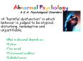Abnormal Psychology A.K.A. Psychological Disorders PowerPoint PPT Presentation