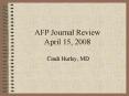 AFP Journal Review April 15, 2008 PowerPoint PPT Presentation