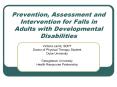 Prevention, Assessment and Intervention for Falls in Adults with Developmental Disabilities PowerPoint PPT Presentation
