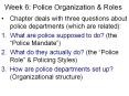 Week 6: Police Organization PowerPoint PPT Presentation
