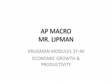 AP MACRO MR. LIPMAN