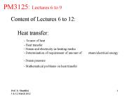 PM3125: Lectures 6 to 9