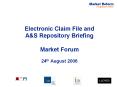 Electronic Claim File and     A PowerPoint PPT Presentation