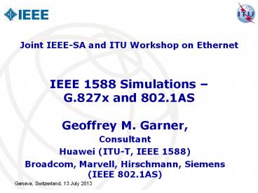 IEEE 1588 Simulations 