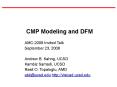 CMP Modeling and DFM PowerPoint PPT Presentation