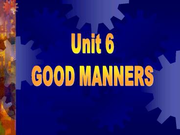 GOOD MANNERS