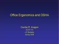 Office Ergonomics and OSHA PowerPoint PPT Presentation