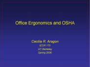 Office Ergonomics and OSHA