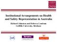 Institutional arrangements on health and safety representation in Australia PowerPoint PPT Presentation