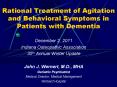 Rational Treatment of Agitation and Behavioral Symptoms in Patients with Dementia PowerPoint PPT Presentation