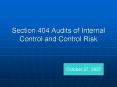 Section 404 Audits of Internal Control and Control Risk PowerPoint PPT Presentation