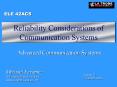 Reliability Considerations of Communication Systems PowerPoint PPT Presentation