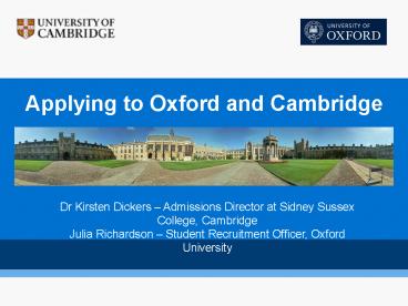Applying to Oxford and Cambridge