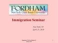 Immigration Seminar PowerPoint PPT Presentation