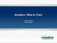 Analytics: What to Track