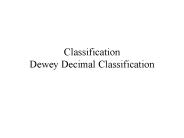 Classification Dewey Decimal Classification