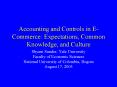 Accounting and Controls in E-Commerce: Expectations, Common Knowledge, and Culture PowerPoint PPT Presentation