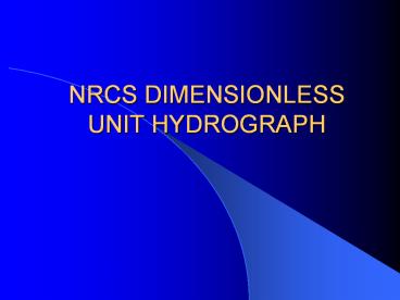 NRCS DIMENSIONLESS UNIT HYDROGRAPH