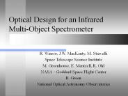 Optical Design for an Infrared Multi-Object Spectrometer