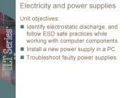 Electricity and power supplies