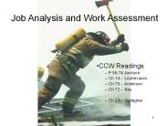 Assessment of Physical Capacity and Job Demands