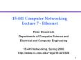 15-441 Computer Networking Lecture 7 - Ethernet PowerPoint PPT Presentation