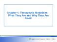 Chapter 1. Therapeutic Modalities: What They Are and Why They Are Used PowerPoint PPT Presentation