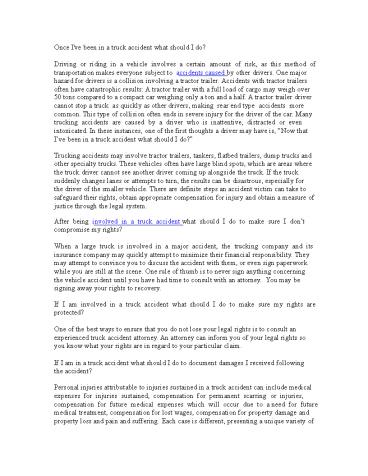 Truck Accident What Should I Do