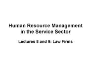 Human Resource Management in the Service Sector
