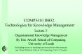 COMP3410 DB32: Technologies for Knowledge Management PowerPoint PPT Presentation