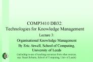 COMP3410 DB32: Technologies for Knowledge Management